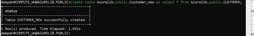 How to create table dynamically in Snowflake?