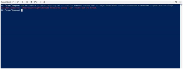 Solved : AZ VM create Azure resource group not found error